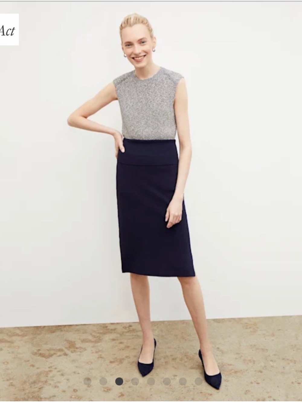 MM Lafleur Navy Jardigan Pencil Skirt